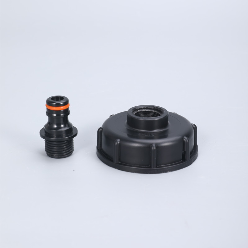 Adaptador de válvula de tanque IBC de 1/2 ", 3/4", manguera, conector de agua para jardín, piezas de ajuste de válvula de repuesto de rosca gruesa de 60mm