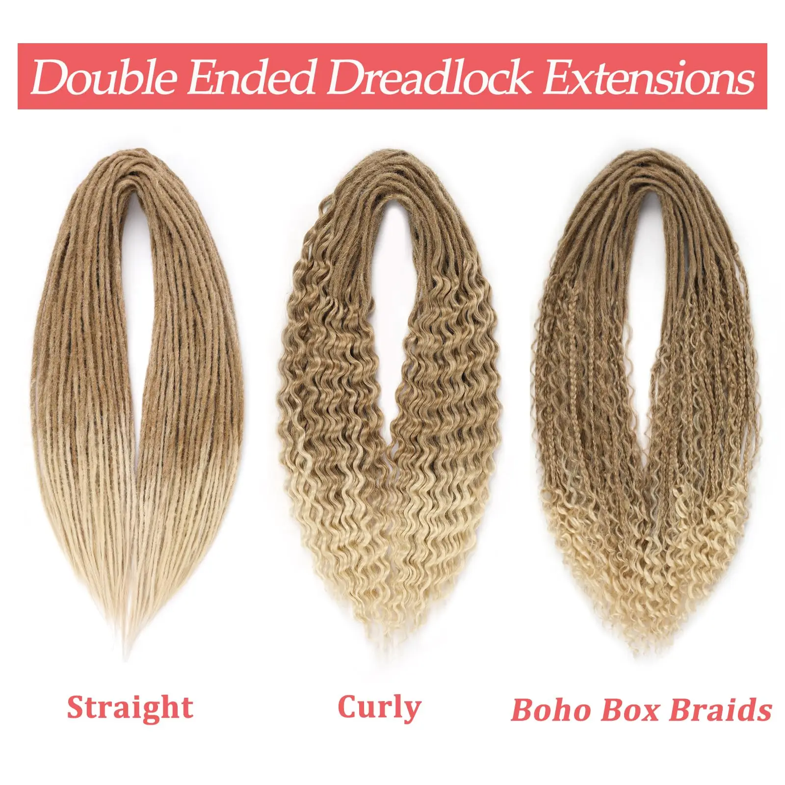 Dreadlock Wigs Double 10 Strands 24Inch Wigs For Wonmen Dreadlock Extensions Hairpiece For Daily Use Synthetic Dark Brown Wigs