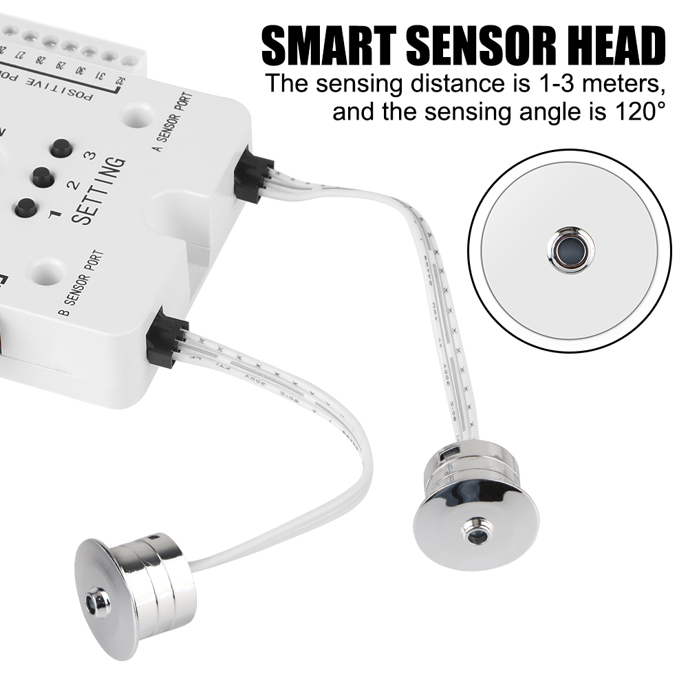บันไดไฟกลางคืน DC 12V 24V ป้องกัน Short Circuit Controller บันได LED ความสว่าง Smart Motion Sensor Light 32 ช่อง
