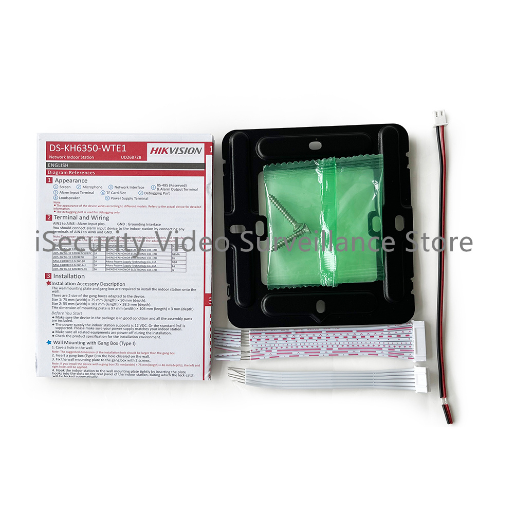 Hikvision DS-KH6350-WTE1 Video Intercom IP Indoor Station 7 Inch Touch Screen POE P2P Wireless WIFI Monitor Screen