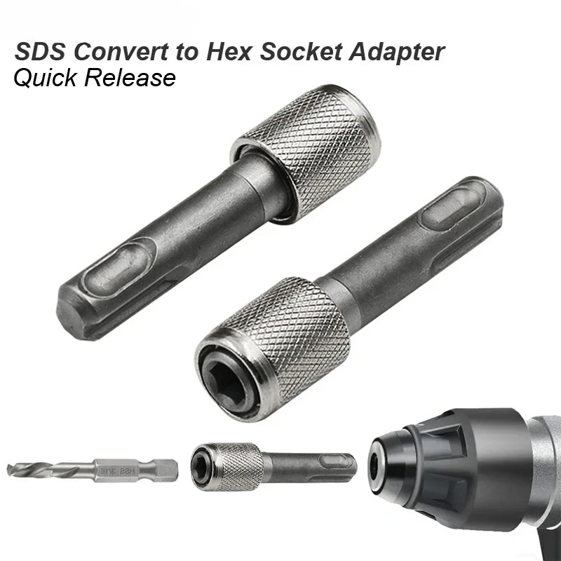 Sds plus converter para 1/4 hex haste adaptador conversor hexagonal martelo elétrico chave de fenda bit titular soquete driver impacto