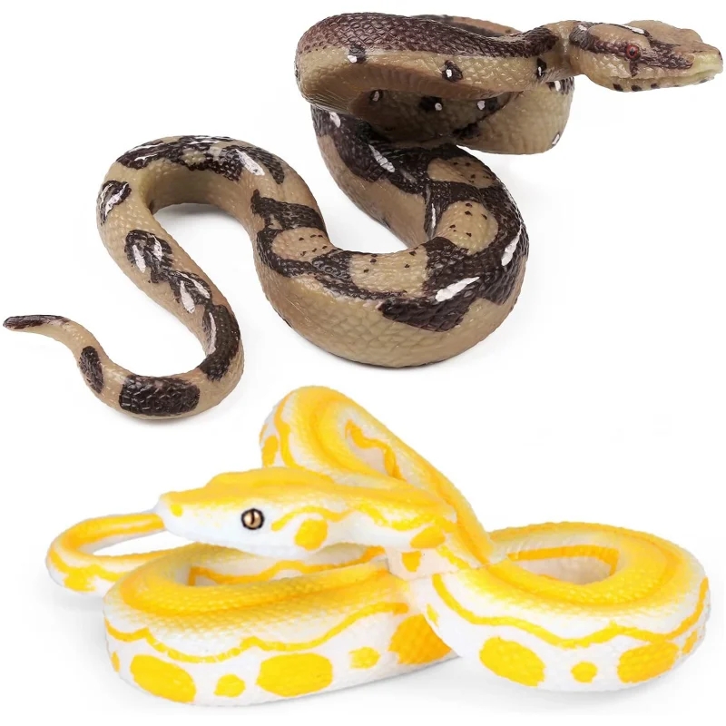 Brinquedo de cobra falsa realista, mordaça de borracha, figura de ação de cobra python para halloween, adereços de brincadeira, modelo de cobra de alta simulação