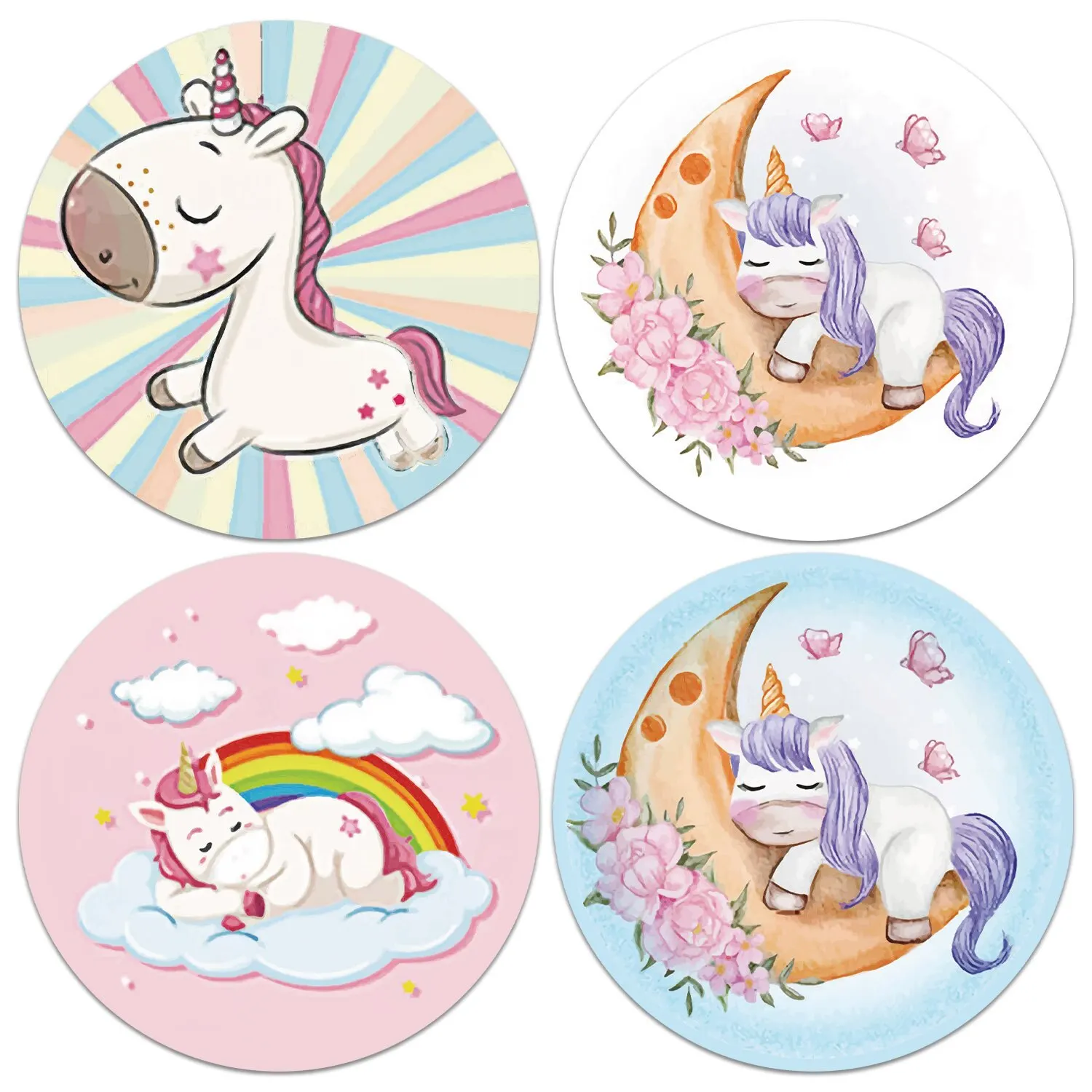 500 PCS การ์ตูนยูนิคอร์นสติกเกอร์เด็กรางวัล VintageSticker ของขวัญตกแต่งป้ายให้กําลังใจครูนักเรียนเครื่องเขียนสติกเกอร์