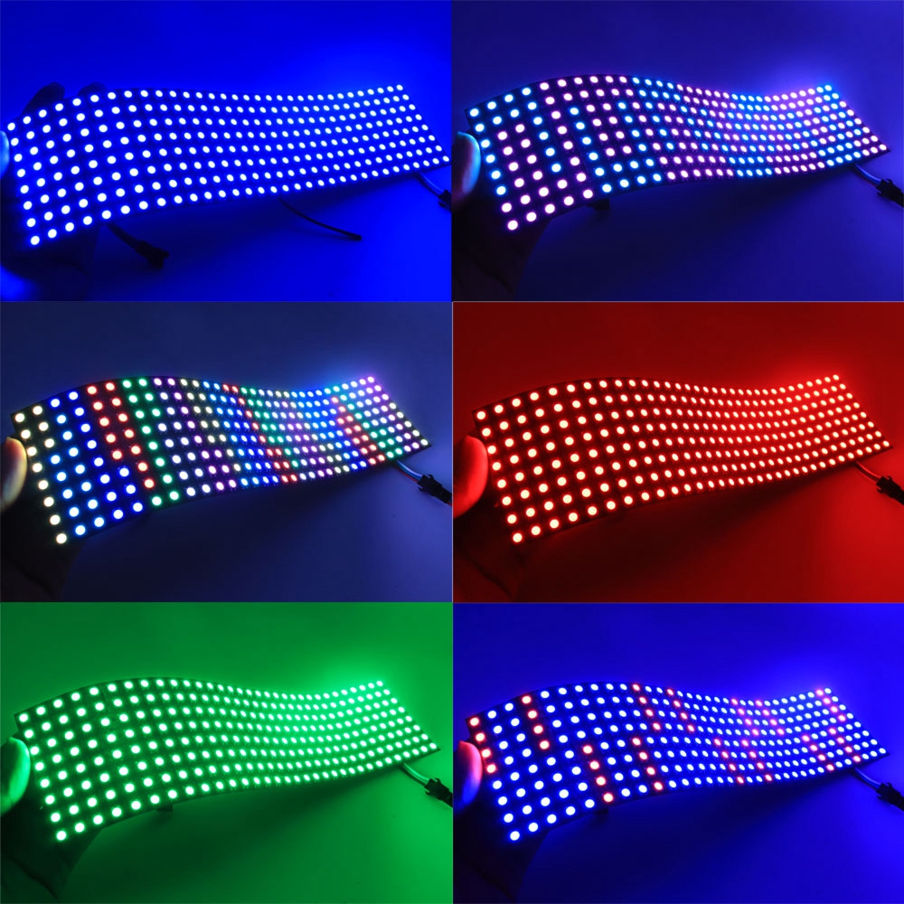 1-10 Stuks WS2812B RGB Flexibele 4X12 8X8 16x16 8x32 Pixel Led-paneel Matrix Scherm Module WS2812 Individueel Adresseerbare IC DC5V