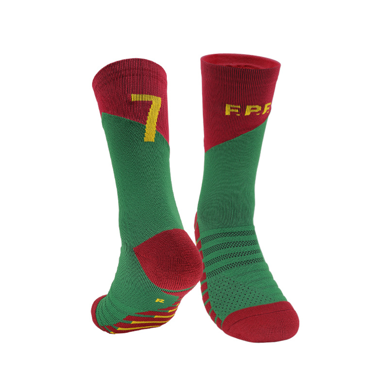Amarillo Número 10 # 7 # Calcetines de fútbol para niños Calcetines cortos deportivos de fútbol para hombres azules Correr al aire libre Secado rápido Transpirable Antideslizante