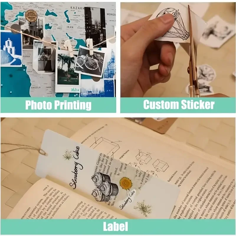 แบบพกพา Mini Pocket Inkless เครื่องพิมพ์ไร้สาย BT เครื่องพิมพ์ความร้อนสําหรับรูปภาพใบเสร็จรับเงินหมายเหตุ Memo Label สําหรับ IOS Android สมาร์ทโฟน