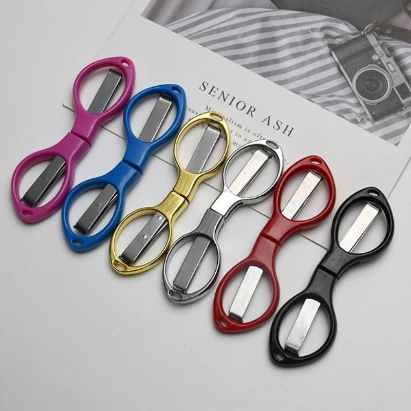 Tijeras plegables portátiles de acero inoxidable, tijeras plegables ligeras para viajar, pescar, herramientas prácticas para el hogar