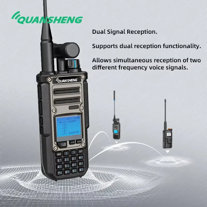Quansheng TK11 8 Walkie Talkie Two Way Radio Portable Long Range 10W Transceiver Ham Amateur CB Shortwave Receiver AM FM NOAA