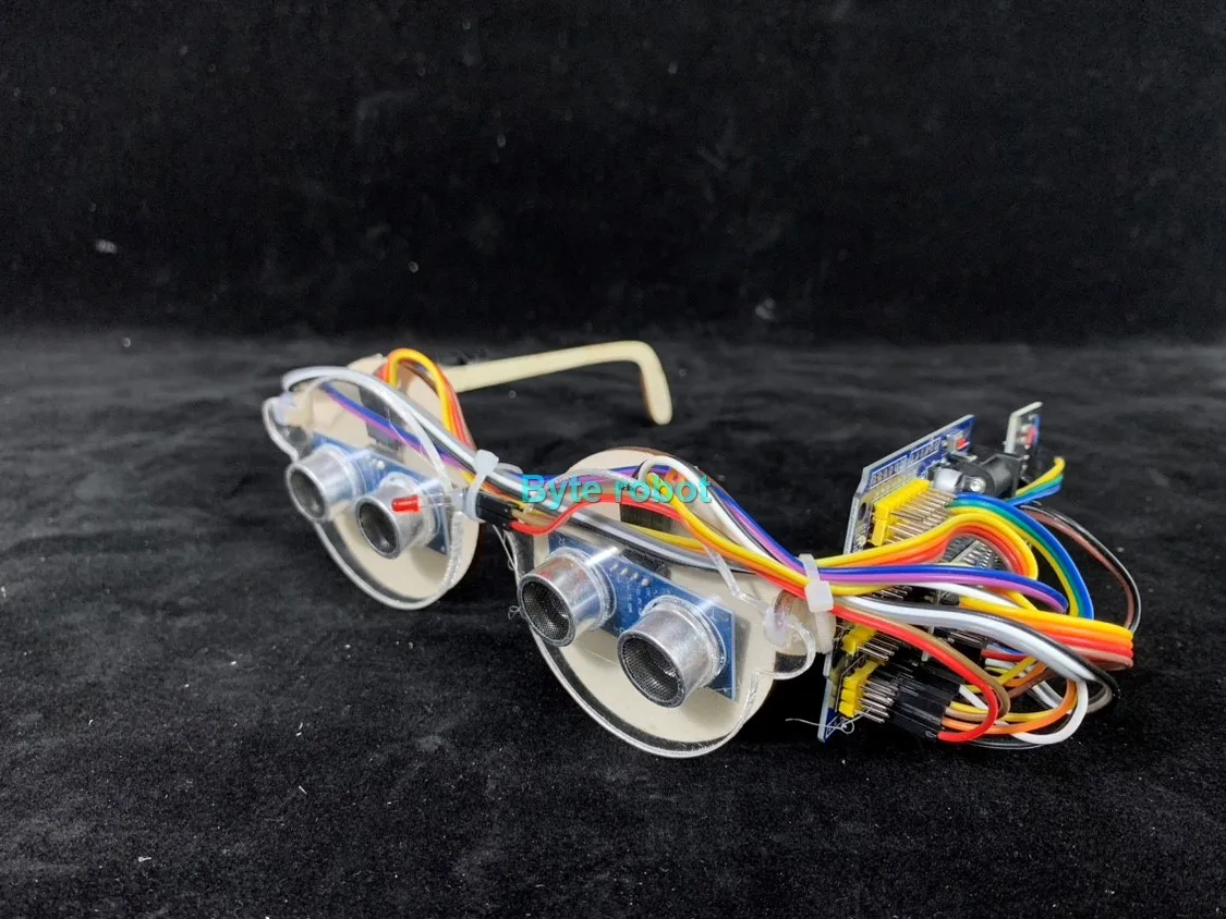 Bionic Blind Glasses Robot Ultrasonic Buzzer Vibrates Detect Obstacles Robot Eye Creative Technology for Arduino Robot DIY Kit