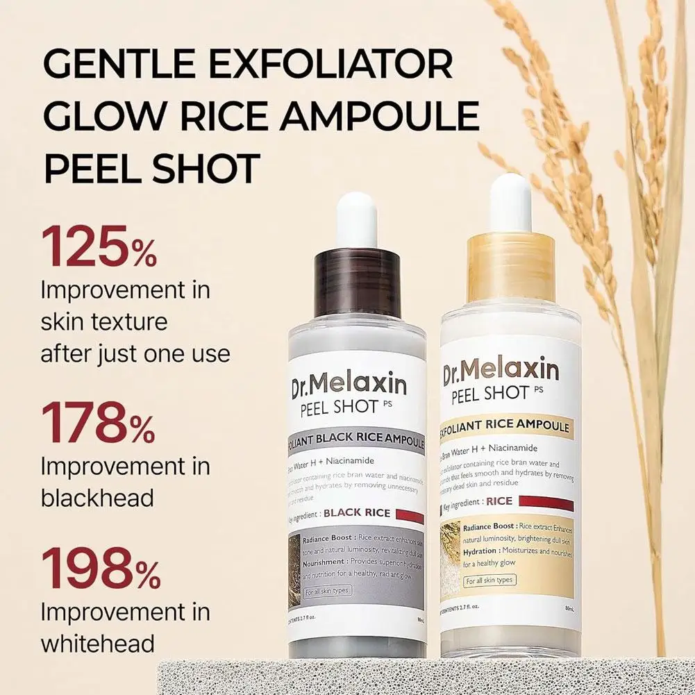 Glow Rice Ampoule Rice Essence Moisturizing และ Hydrating Gentle Cleansing Peel Shot Exfoliant Repair Skin Niacinamide Essences