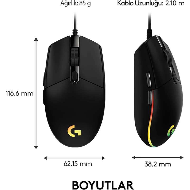 Ratón para juegos Logitech G102 LIGHTSPEED, ratón con cable de 8000 DPI, accesorios para ordenador portátil, sin versión de controlador, no se puede conectar al HUB G