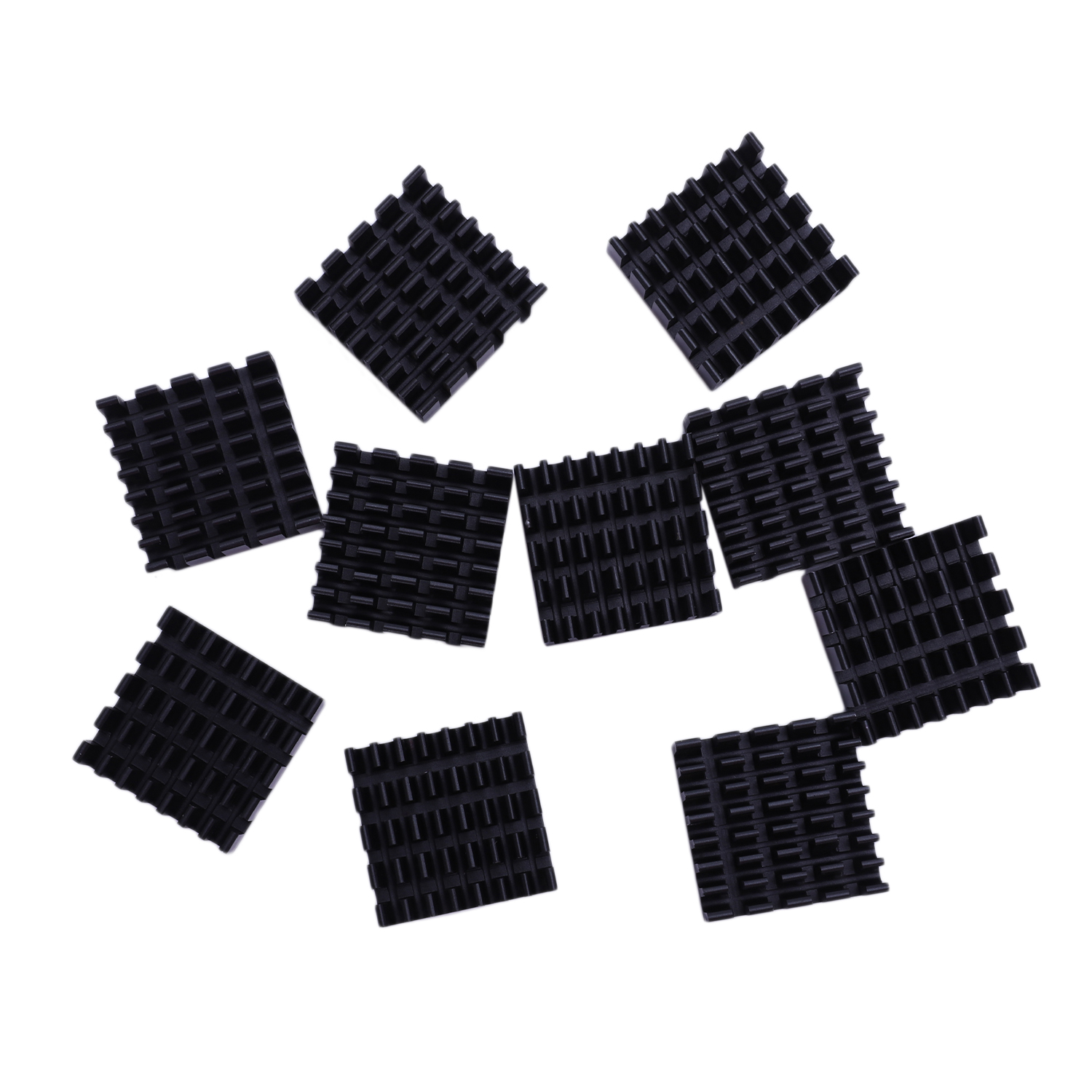 Disipador de calor de aluminio negro, 10 piezas, 20mm x 20mm x 10mm