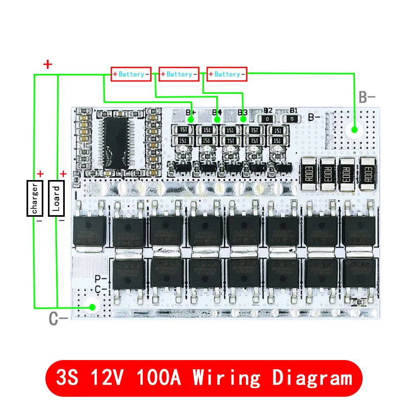 5S 4S 3S BMS 100A 21V 18V 16.8V 12V 18650 Li-Ion LMO Ternary LITHIUM แบตเตอรี่ Circuit Board BALANCE ชาร์จ