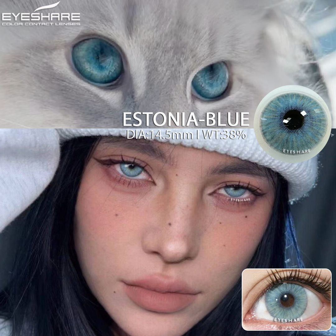 EYESHARE lentes de contacto de colores lentes grises de moda lentes de contacto marrones ojos azules lentes de contacto de maquillaje colorido anual 2 unids/par
