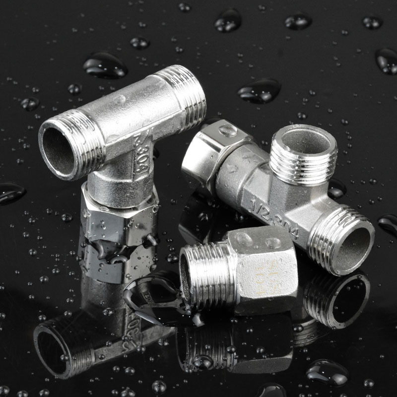 Toilet Diverter Valve Stainless Steel Adapter G1/2" T-Valve For Bath Bidet Sprayer Shower Fitting 4 Points Three-way Water Pipe