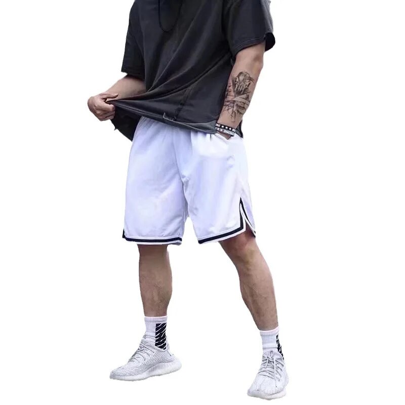 Pantalones cortos deportivos de verano para hombre, pantalón informal de cinco puntos, ropa exterior de baloncesto suelta, pantalones grandes, sección delgada de malla