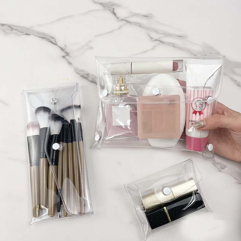 Косметичка, прозрачный органайзер, косметички, дорожный портативный чехол для кистей, набор для хранения, прозрачная ручка из ПВХ, туалетные принадлежности для ванны, мытье