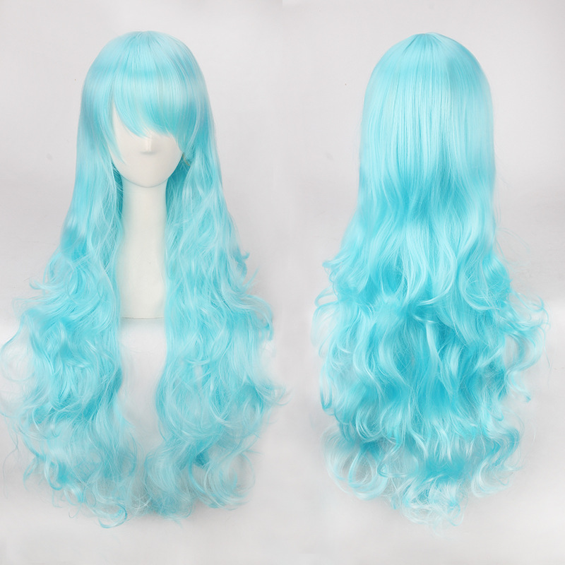 Rosa Haar Synthetische Perücken Luftvolumen Hohe Temperatur Weichen Haar Seide Groß Haar Lange Lockige Große Welle Haar Perücke Cosplay lolita
