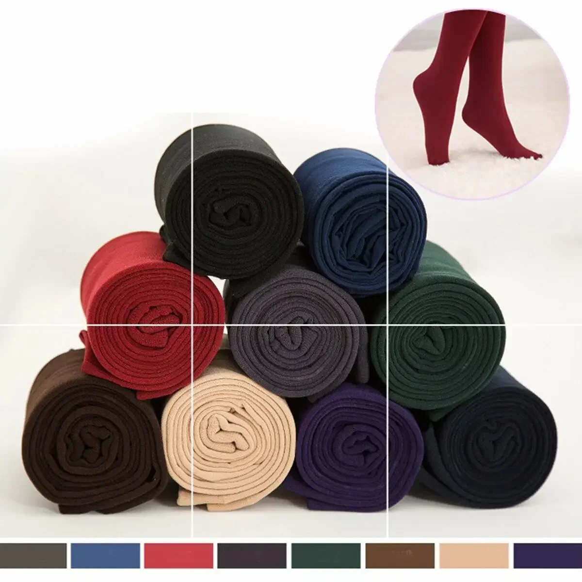 Mallas térmicas sexis para mujer, pantimedias translúcidas elásticas cálidas para invierno, pantalones ajustados gruesos de cintura alta térmicos de lana para mujer