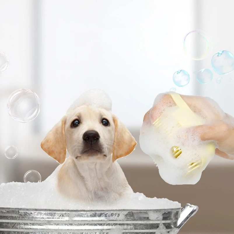 Pet Bath Massage Gloves Soft Safety Silicone For Puppy Dog Cat Grooming Bathroom Tools Mascotas Accessories