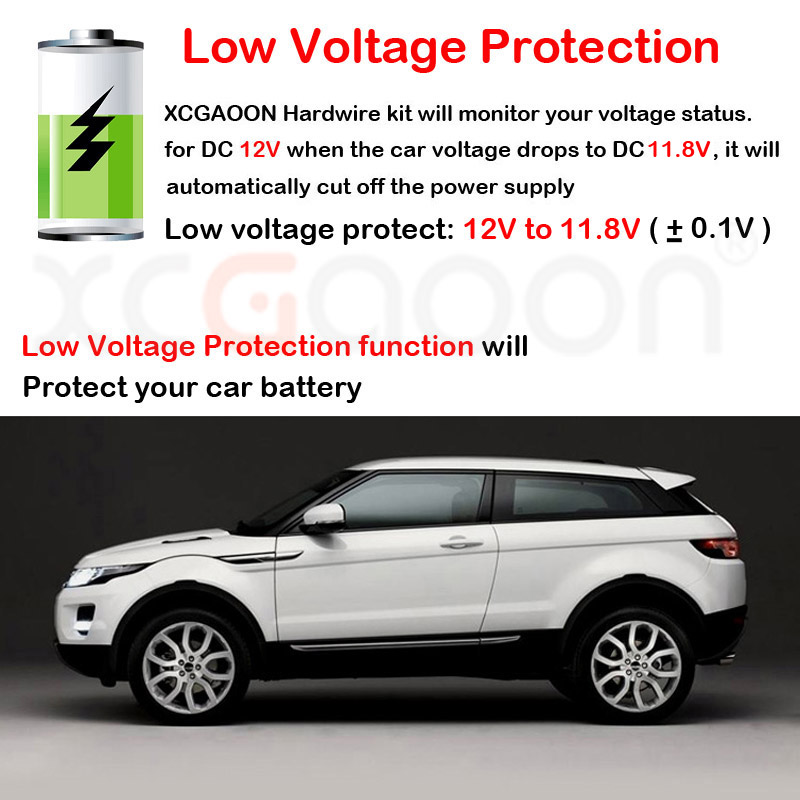 24 horas Mini Mico puertos USB 5V 3A Cable de carga de coche Cable duro OBD 3,5 metros con interruptor para cámara de salpicadero vehículo DVR