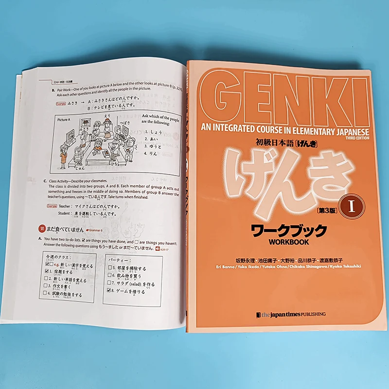 Genki libro de texto japonés 3.a edición 1/2 aprender libro de ejercicios japonés responde un curso integrado japonés con libro de estudio en inglés