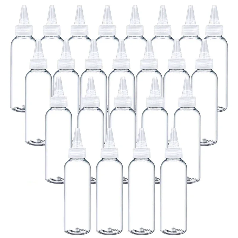 10 Uds botella transparente de boca afilada 10/30/50/60/100/120ml botellas de aguja exprimibles de plástico botella de pasta de Color botella de pegamento de tinta