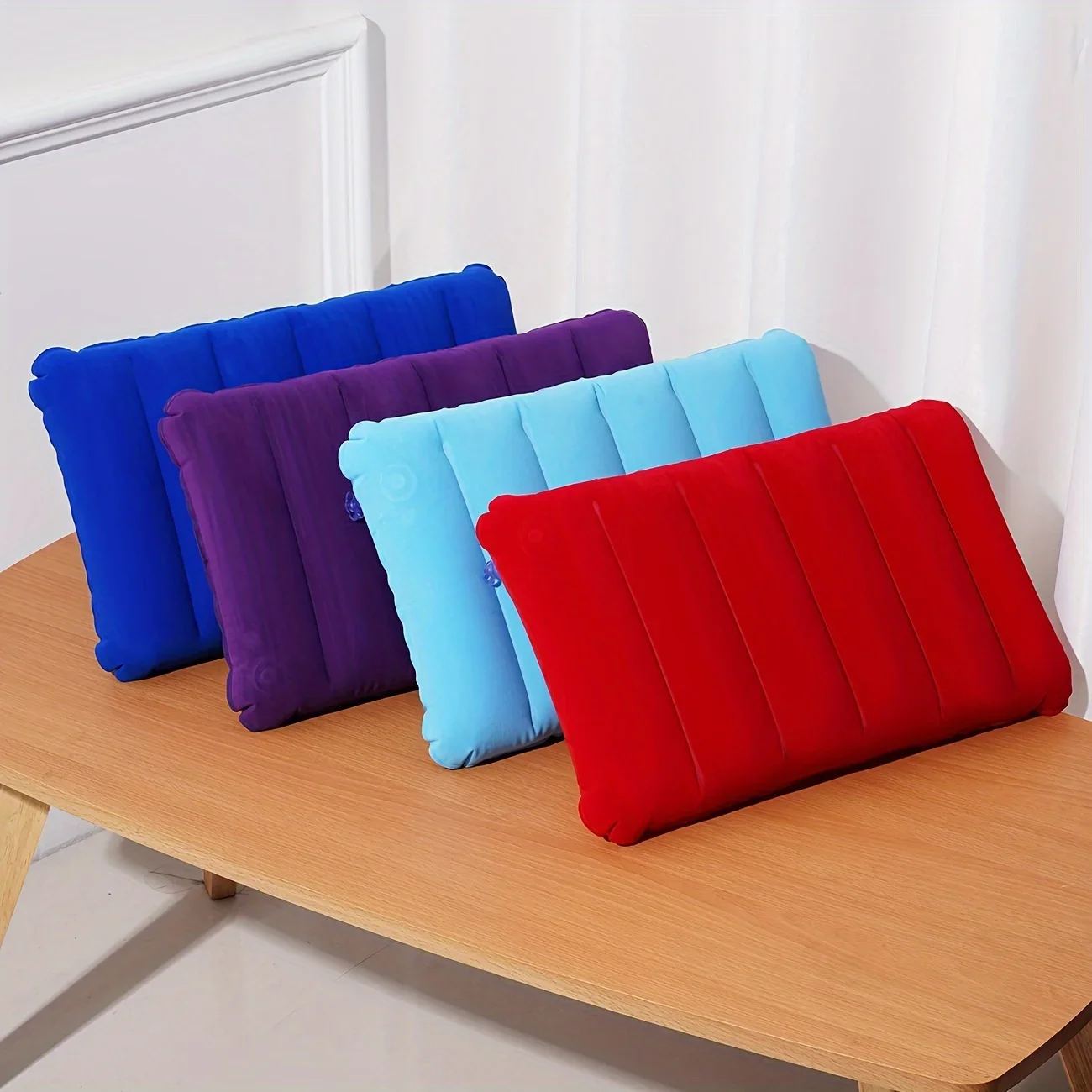 Almohada cuadrada inflable para acampar al aire libre, viajes de negocios, almohada cómoda portátil, cojín para el cuello, 1 ud.