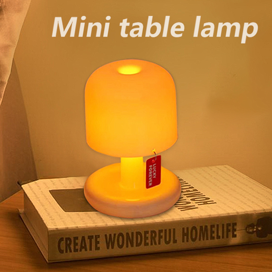 USB Rechargeable Sunset Night Light LED Table Lamp Mini Desk Bedside Bedroom Bar Room Decor Atmosphere Mood Light Minimalist