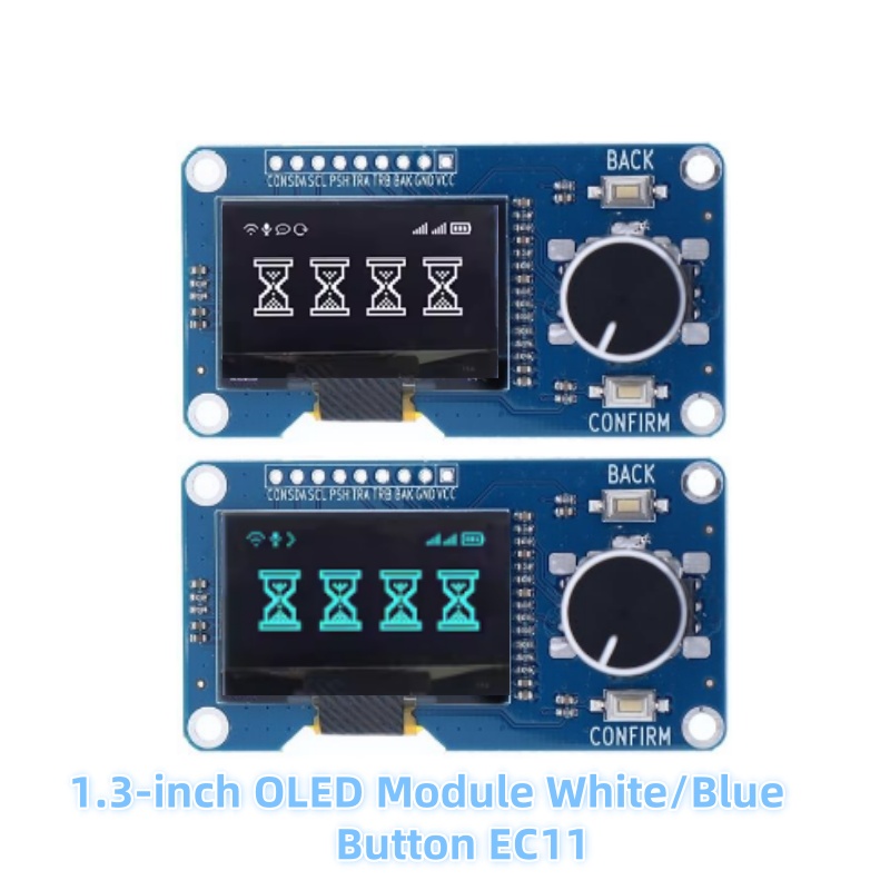 PULAR 1 ~ 10 piezas LCD blanco/azul pantalla oled de 0,96/1,3 pulgadas combinada con módulo codificador rotatorio EC11 interfaz IIC para arduino