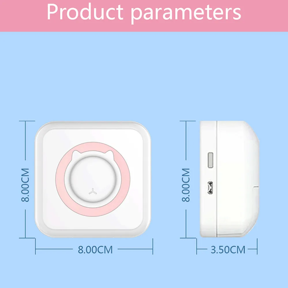 Meow Mini Máy In Nhãn Nhiệt Di Động Máy In Dán Giấy Inkless Không Dây Impresora Portátil 200Dpi Android IOS 57Mm
