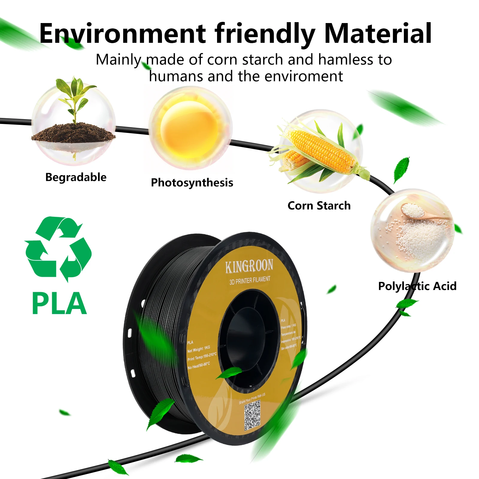 KINGROON 10KG PLA Filament PETG 3d Filament 1,75mm Für 3D Drucker Filament Bundle Gemischte farben FDM Druck material Schnelle Schiff