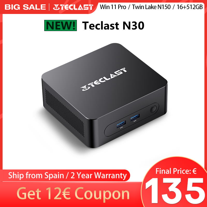 2025 Teclast N30, mini-pc, voor Intel Twin Lake N150, 16 Gb + 512 Gb, Windows 11 Pro,