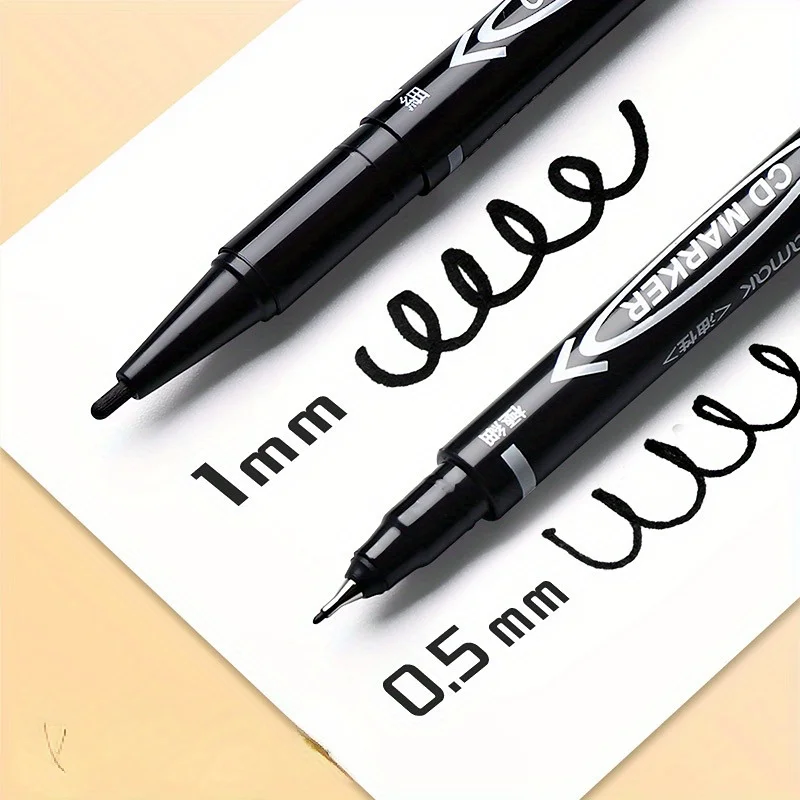 10Pcs Permanent Marker Pen Fine Point Waterproof Ink Thin Nib Crude Nib Black Blue Red Ink Fine Color Marker Pens
