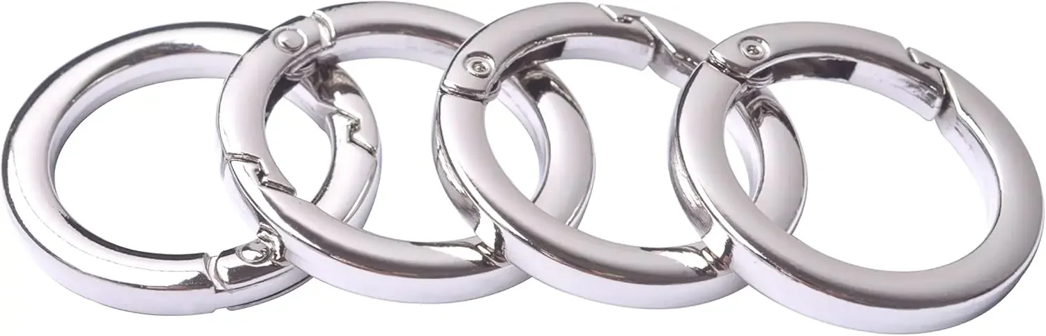 2-10Pcs/lot Spring Gate O Ring Openable Keyring Key Leather Bag Handbag Belt Strap Pendant Buckle Snap Clasp Clip Trigger Hook