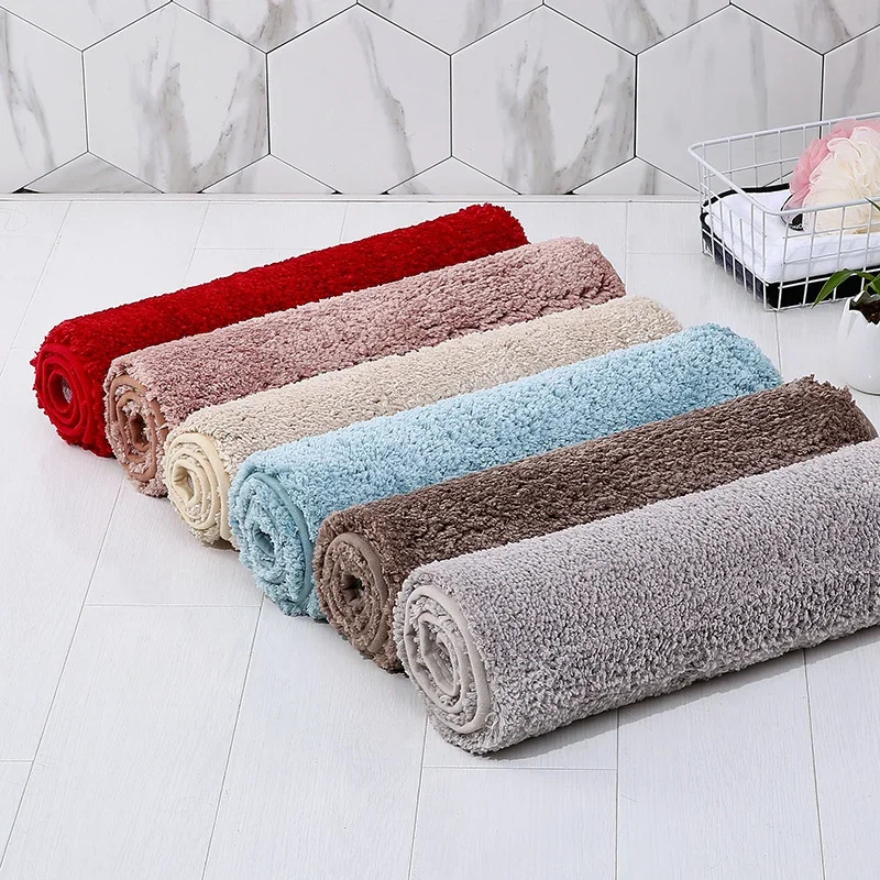 2PCS นุ่มสบายหนา Plush แผ่นพื้น,พรมห้องน้ํา,พรมห้องนอน,ห้องนั่งเล่น,การดูดซึมน้ํา Anti-SLIP
