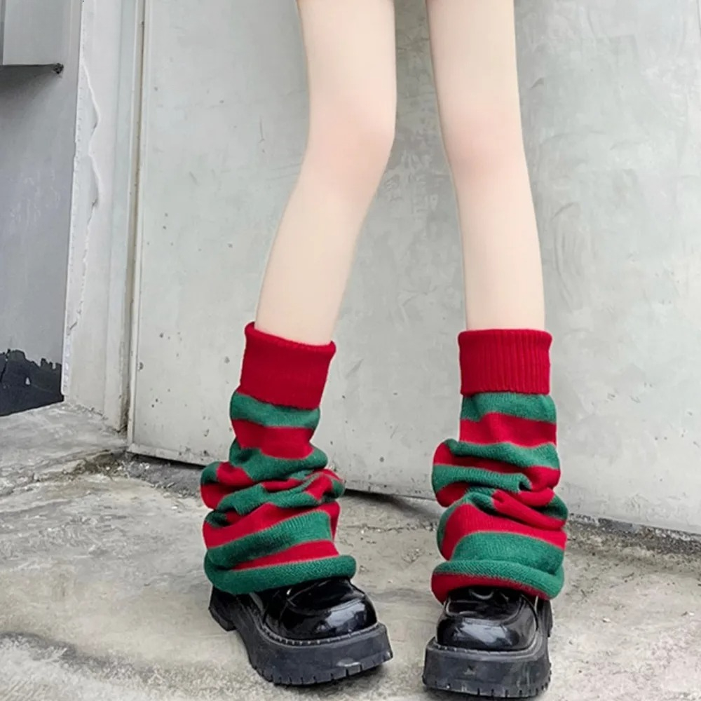 Doux filles mignon bottes chaussettes simples femmes couleur bonbon bas rayé étoile tricots jambe chaussettes chaudes créatif tricoté jambe couverture