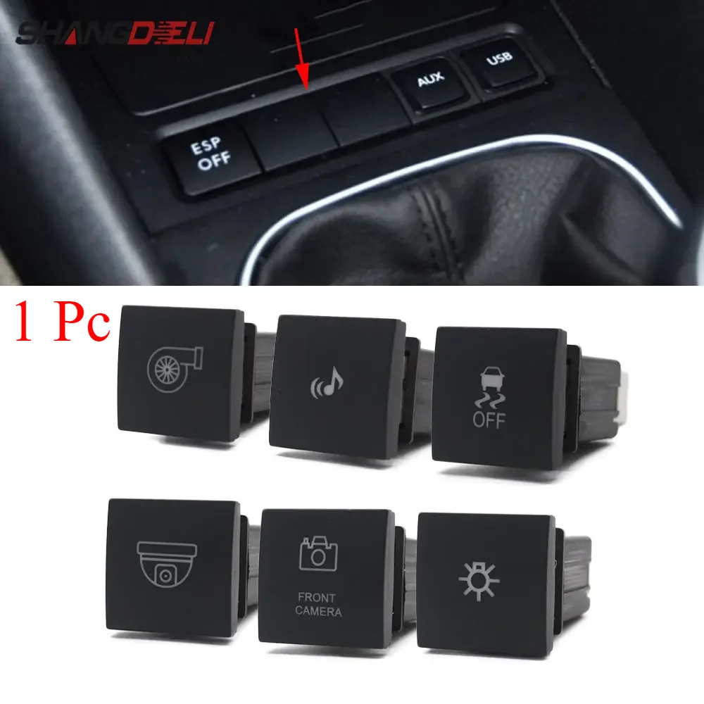 Xe Ô Tô Đèn LED DRL Đèn Radar Điện Off Camera Chống Mặt Trơn Trượt Nút Công Tắc Cho VW Golf 6 Golf V Jetta MK5 Caddy Scirocco Touran