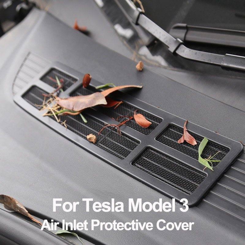 Capa protetora de entrada de ar para tesla modelo 3 y, rede de ventilação de entrada, filtro à prova de insetos, rosto frontal, acessórios interiores do carro