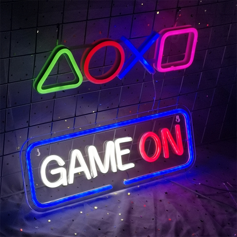 Game on Gamer LED-Schild USB-betriebener Game Player LED-Neonschild für Wanddekoration Game Room Decor Area Man Cave Pub Geschenk für Jungen