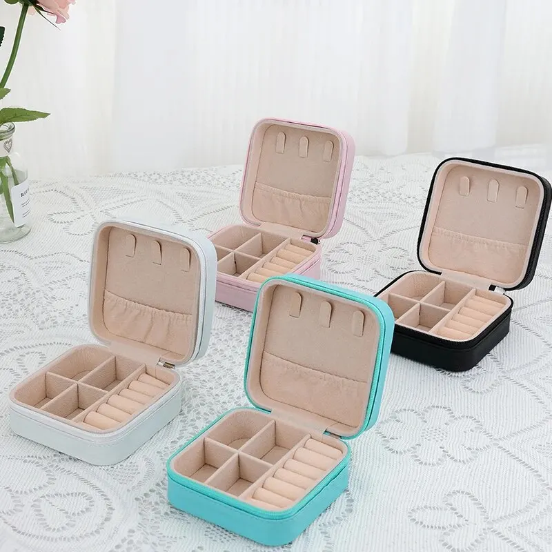 แบบพกพาจอแสดงผลเครื่องประดับกล่องต่างหูแหวน Display Organizer กล่อง