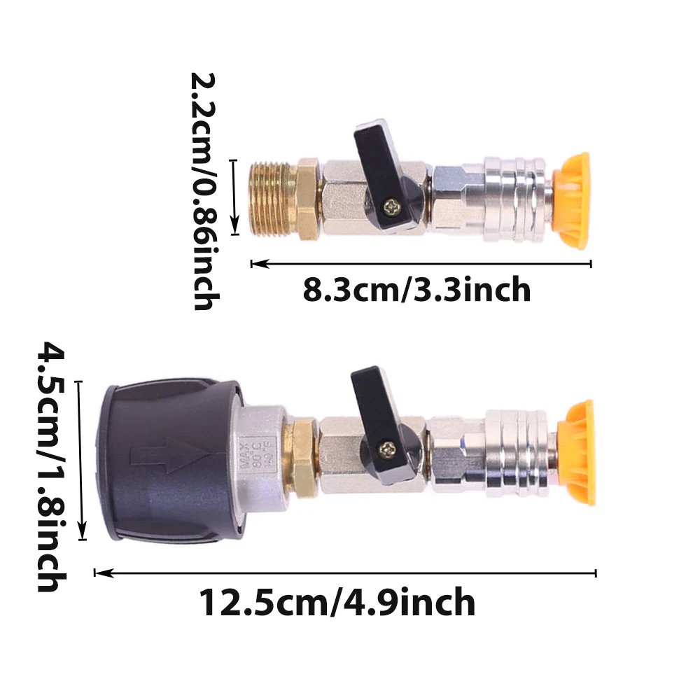 Pressure Washer Hose Adapter 1/4 Quick Connect With Valve to Control Water Flow for Karcher Lavor Nilfisk Parkside Bosch AR Hose