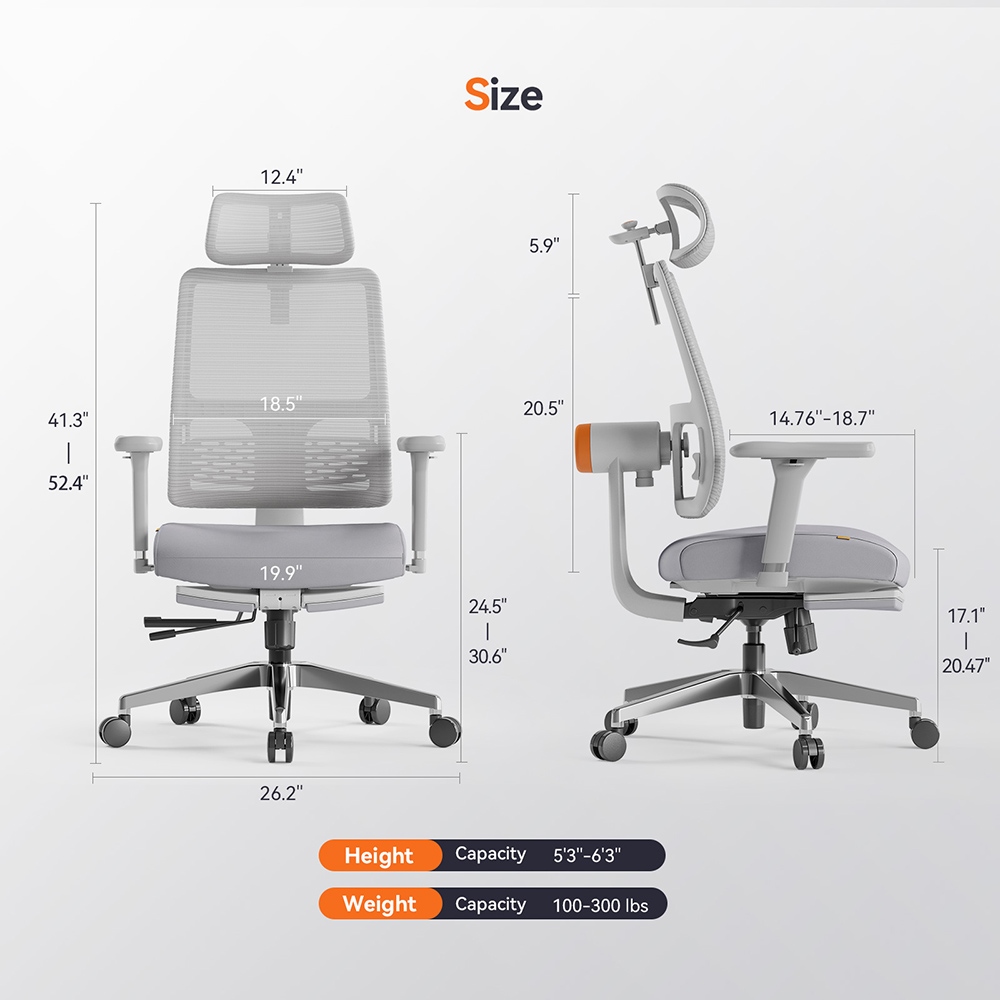 NEWTRAL-silla ergonómica con reposapiés, respaldo automático, reposacabezas adaptable, soporte inferior de la espalda, brazo ajustable