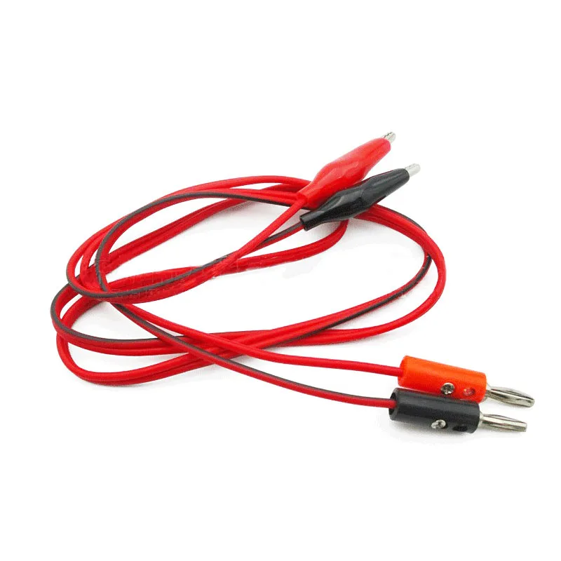 1M Cocodrilo Cilp a AV Banana Cable de prueba conector de plomo sonda de probador Dual 35mm Clip de cocodrilo para herramienta de medición multímetro