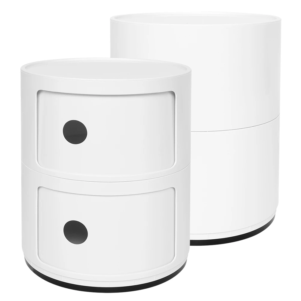 Comodino moderno a 2 strati supporto laterale per camera da letto supporto rotondo multifunzionale