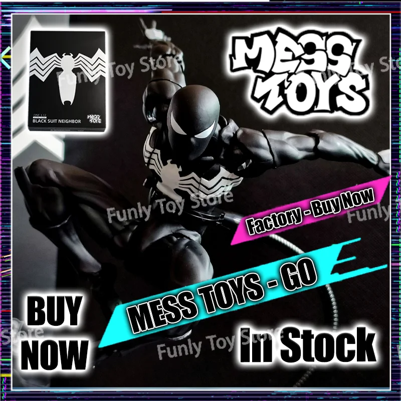 En Stock, juguetes para desorden, Spider Man Symbiote Spiderman Messtoys, traje negro, vecino, araña escarlata, Anime, figuras de acción, regalos, Juguetes