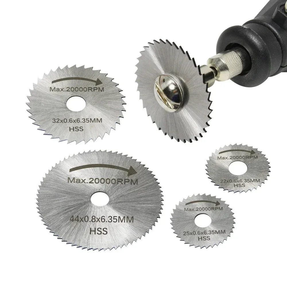 Accessori per utensili di perforazione rotanti con disco da taglio per lama per sega circolare in acciaio ad alta velocità da 6 pezzi per legno, plastica e alluminio