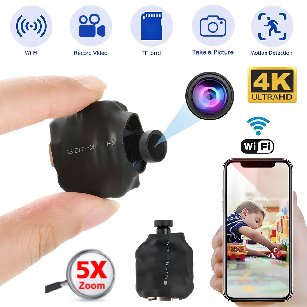 Cámara IP DIY 1080P HD 120 °   Gran angular Wifi más pequeños grabadoras de vídeo detección de movimiento hogar Monitor de bebé cámara de videovigilancia