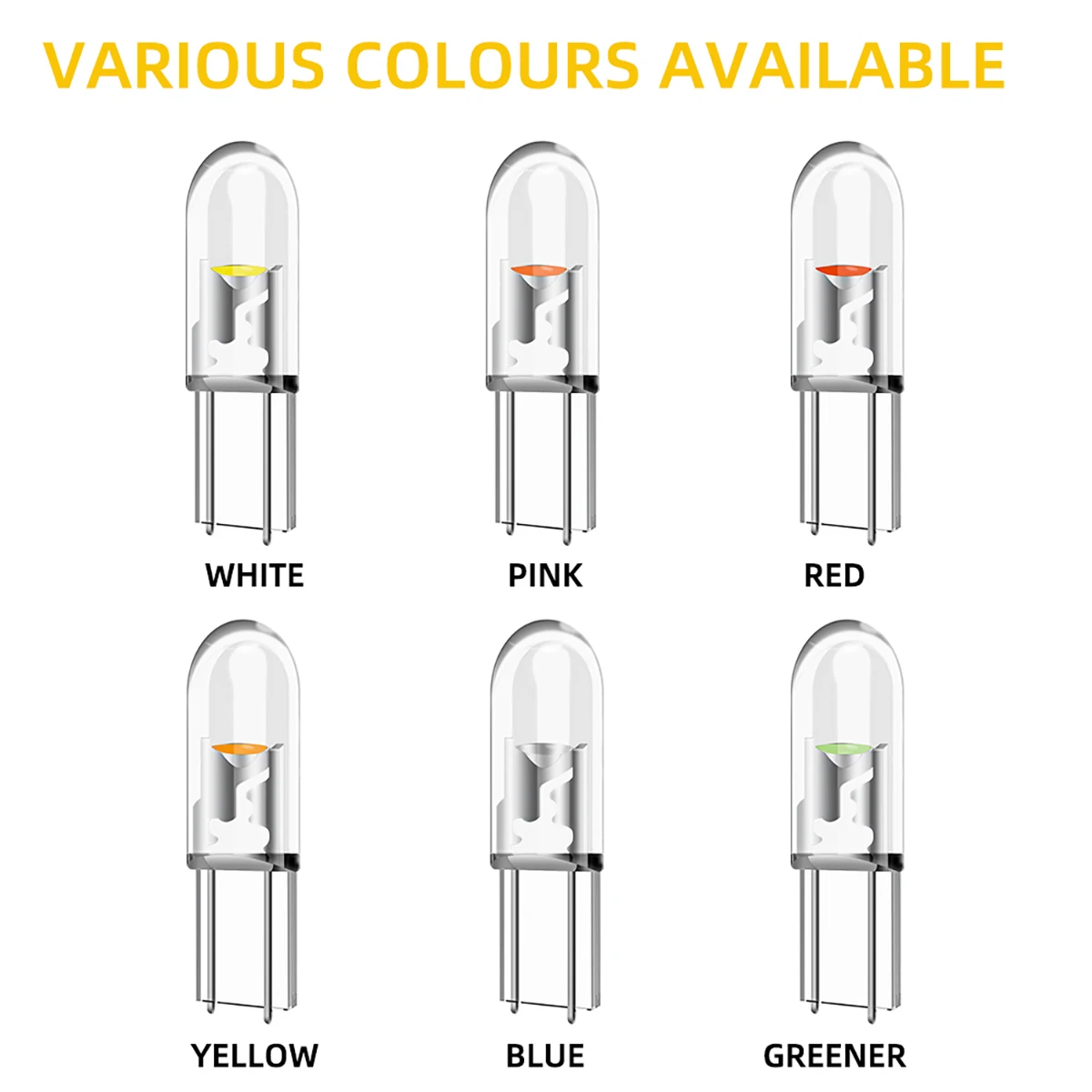 Luz LED para instrumentos T5 W3W W3W W1.2W, bombillas LED con Chip COB, lámpara Interior para coche, indicador de calentamiento para tablero de cuña
