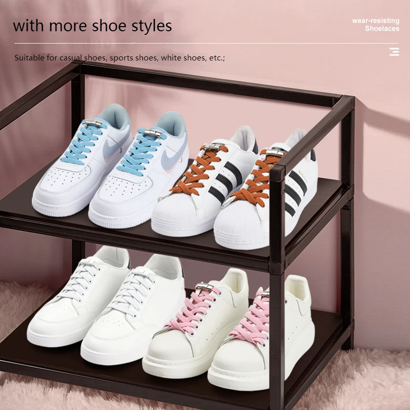 Nuovi lacci con chiusura a pressione senza lacci Gradient Flats Lacci elastici Sneakers Bambini Adulti No Tie Lacci per scarpe per accessori per scarpe